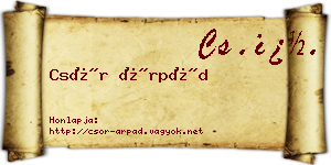 Csór Árpád névjegykártya
