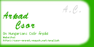 arpad csor business card