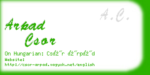 arpad csor business card